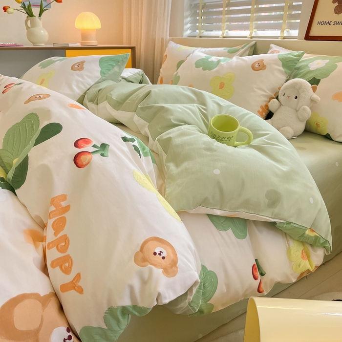 91家纺网 家纺一手货源 找家纺 蓝邻 2023年新款全棉印花单品系列-单被套 甜甜心事