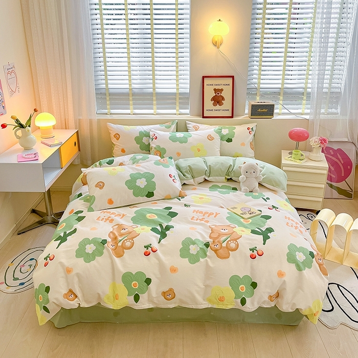 91家纺网 家纺一手货源 找家纺 蓝邻 2023年新款全棉印花单品系列-单被套 甜甜心事