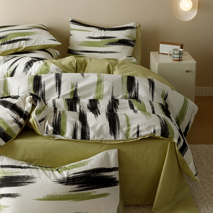 91家纺网 家纺一手货源 找家纺 蓝邻 2023年新款全棉印花单品系列-单被套 幸运线条