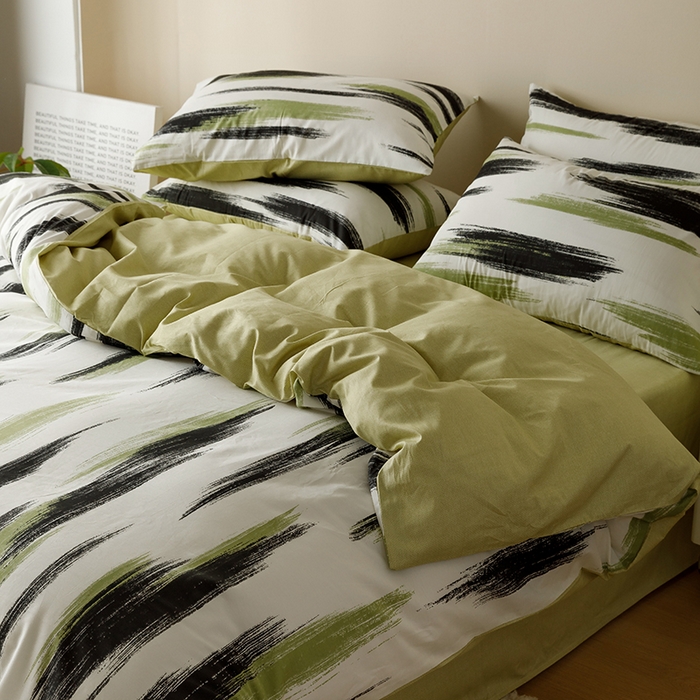 91家纺网 家纺一手货源 找家纺 蓝邻 2023年新款全棉印花单品系列-单被套 幸运线条