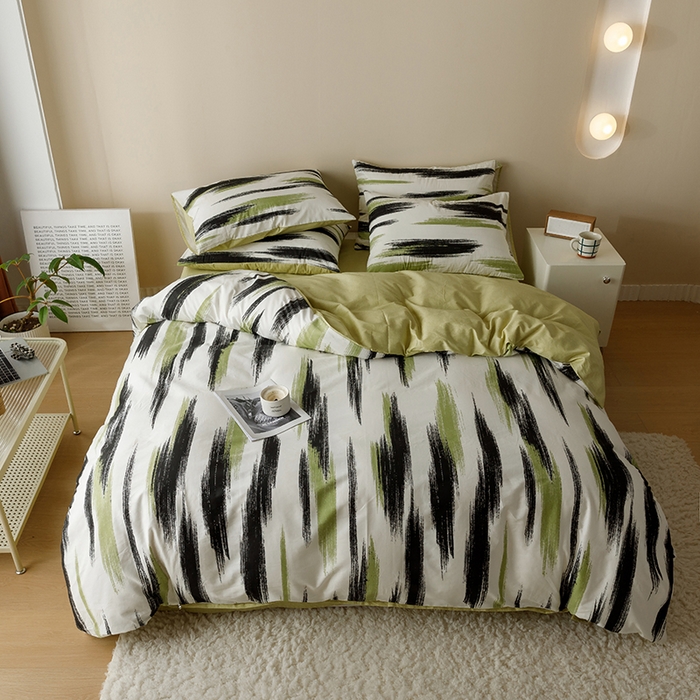 91家纺网 家纺一手货源 找家纺 蓝邻 2023年新款全棉印花单品系列-单被套 幸运线条