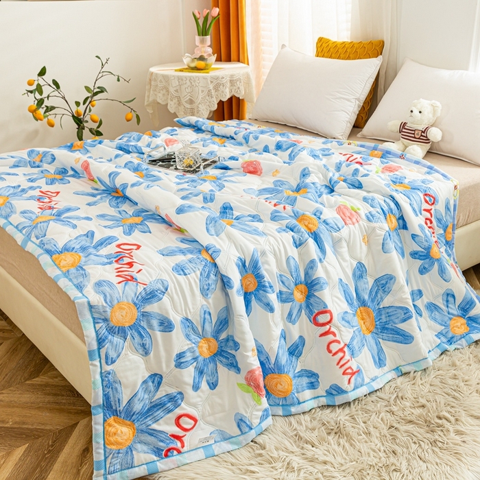 91家纺网 家纺一手货源 找家纺 爱派 2023新款亲肤棉夏被夏凉被空调被被子被芯 花香之恋