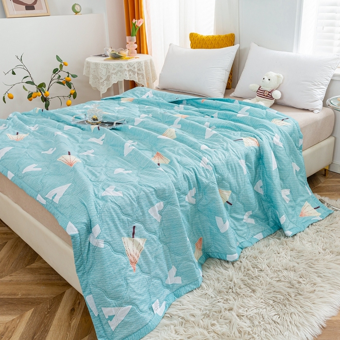 91家纺网 家纺一手货源 找家纺 爱派 2023新款亲肤棉夏被夏凉被空调被被子被芯 花雨伞