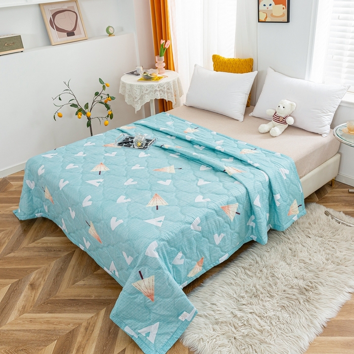 91家纺网 家纺一手货源 找家纺 爱派 2023新款亲肤棉夏被夏凉被空调被被子被芯 花雨伞