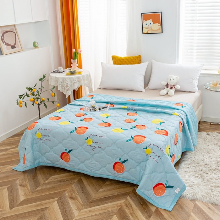 91家纺网 家纺一手货源 找家纺 爱派 2023新款亲肤棉夏被夏凉被空调被被子被芯 苹果乐园