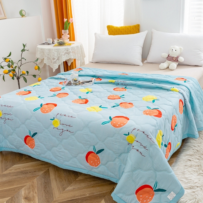 91家纺网 家纺一手货源 找家纺 爱派 2023新款亲肤棉夏被夏凉被空调被被子被芯 苹果乐园