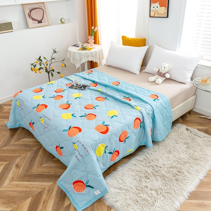 91家纺网 家纺一手货源 找家纺 爱派 2023新款亲肤棉夏被夏凉被空调被被子被芯 苹果乐园