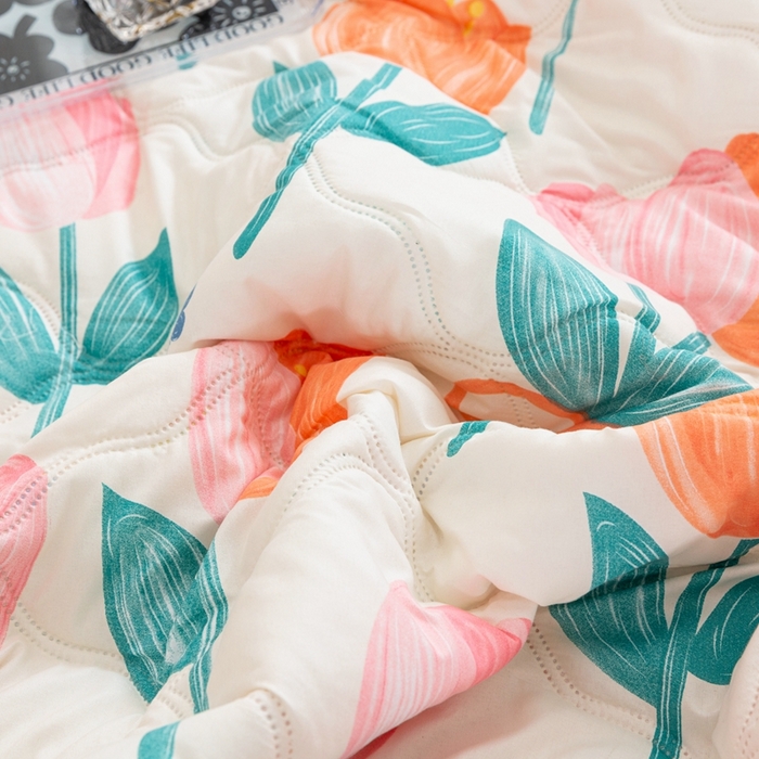 91家纺网 家纺一手货源 找家纺 爱派 2023新款亲肤棉夏被夏凉被空调被被子被芯 郁金香