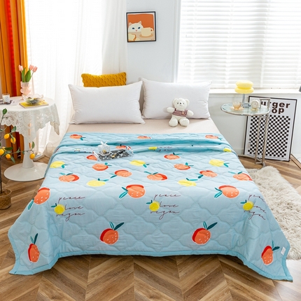 91家纺网 家纺一手货源 找家纺 爱派 2023新款亲肤棉夏被夏凉被空调被被子被芯 苹果乐园