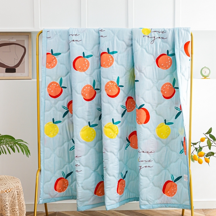 91家纺网 家纺一手货源 找家纺 爱派 2023新款亲肤棉夏被夏凉被空调被被子被芯 苹果乐园