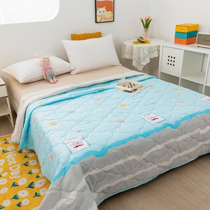 91家纺网 家纺一手货源 找家纺 爱派 2023新款磨毛超声波夏被夏凉被空调被被子被芯 菠萝