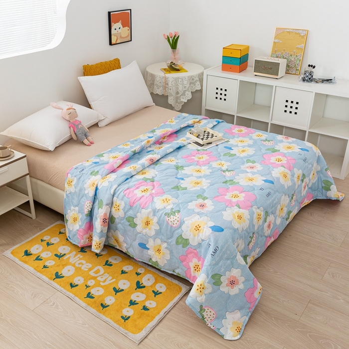 91家纺网 家纺一手货源 找家纺 爱派 2023新款磨毛超声波夏被夏凉被空调被被子被芯 花海