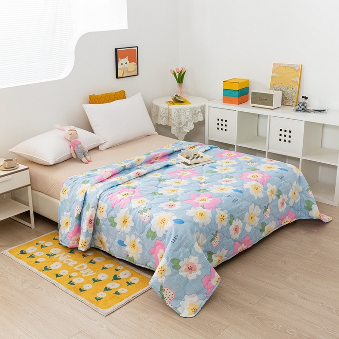 91家纺网 家纺一手货源 找家纺 爱派 2023新款磨毛超声波夏被夏凉被空调被被子被芯 花海