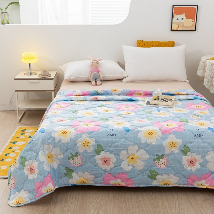 91家纺网 家纺一手货源 找家纺 爱派 2023新款磨毛超声波夏被夏凉被空调被被子被芯 花海