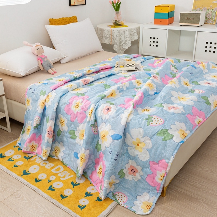 91家纺网 家纺一手货源 找家纺 爱派 2023新款磨毛超声波夏被夏凉被空调被被子被芯 花海