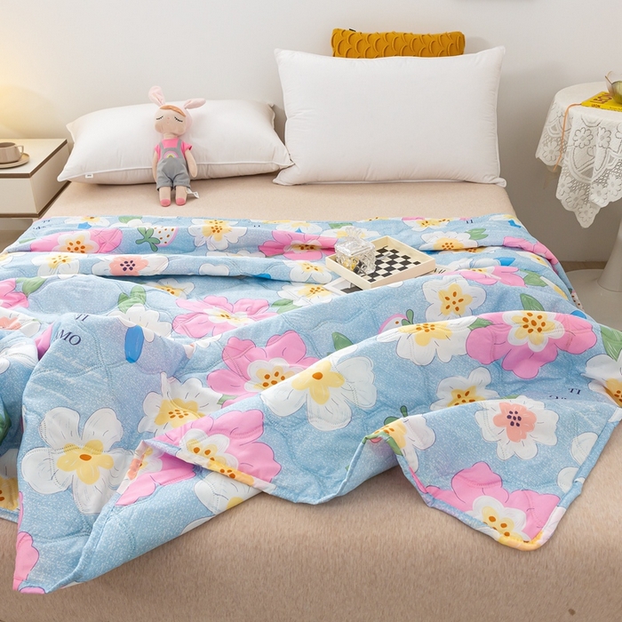 91家纺网 家纺一手货源 找家纺 爱派 2023新款磨毛超声波夏被夏凉被空调被被子被芯 花海