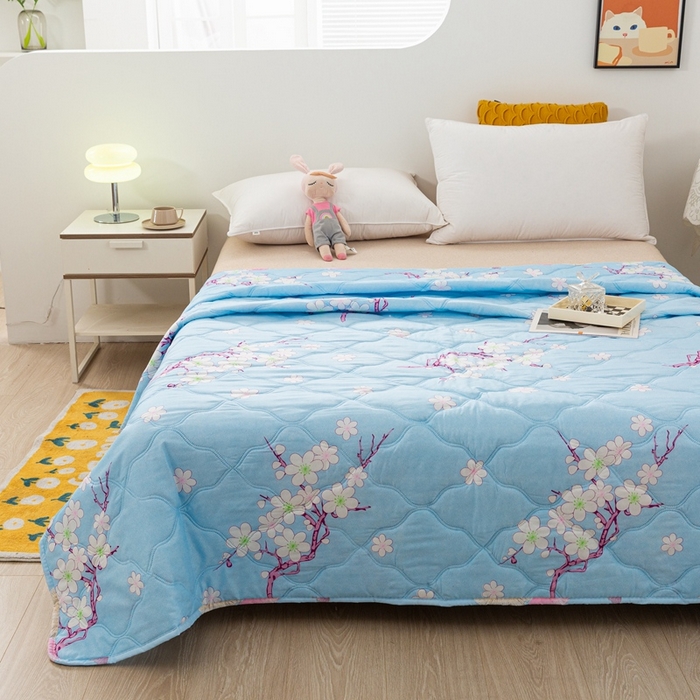 91家纺网 家纺一手货源 找家纺 爱派 2023新款磨毛超声波夏被夏凉被空调被被子被芯 腊梅