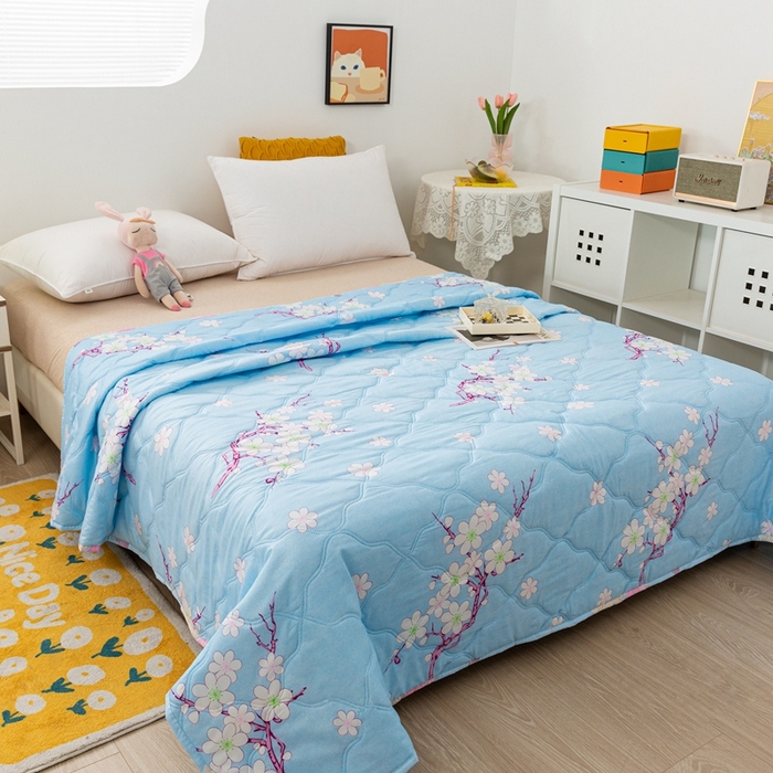 91家纺网 家纺一手货源 找家纺 爱派 2023新款磨毛超声波夏被夏凉被空调被被子被芯 腊梅