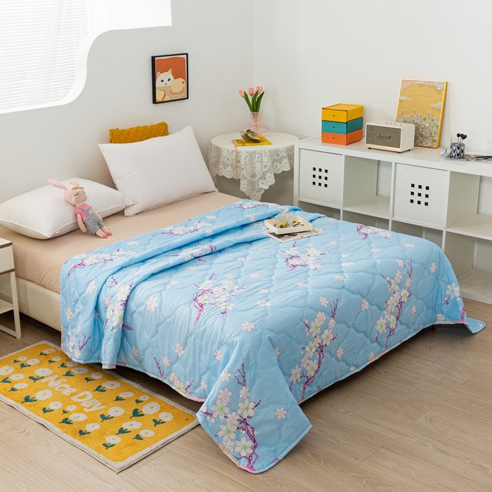 91家纺网 家纺一手货源 找家纺 爱派 2023新款磨毛超声波夏被夏凉被空调被被子被芯 腊梅