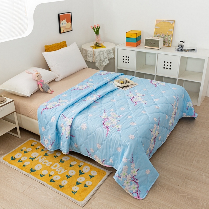 91家纺网 家纺一手货源 找家纺 爱派 2023新款磨毛超声波夏被夏凉被空调被被子被芯 腊梅