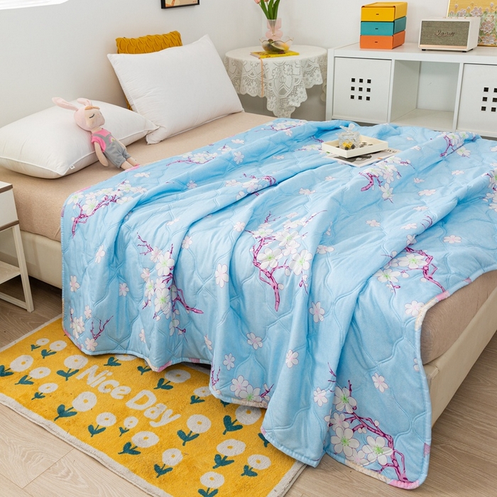 91家纺网 家纺一手货源 找家纺 爱派 2023新款磨毛超声波夏被夏凉被空调被被子被芯 腊梅