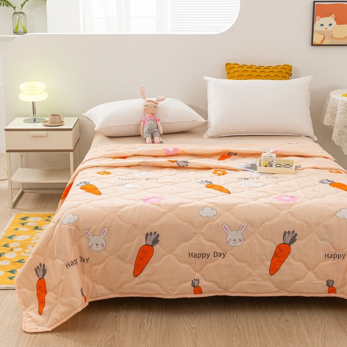 91家纺网 家纺一手货源 找家纺 爱派 2023新款磨毛超声波夏被夏凉被空调被被子被芯 萝卜