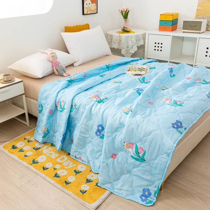 91家纺网 家纺一手货源 找家纺 爱派 2023新款磨毛超声波夏被夏凉被空调被被子被芯 美羊羊