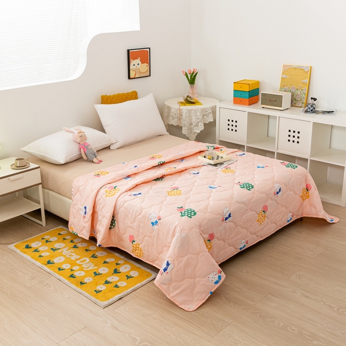 91家纺网 家纺一手货源 找家纺 爱派 2023新款磨毛超声波夏被夏凉被空调被被子被芯 萌萌兔