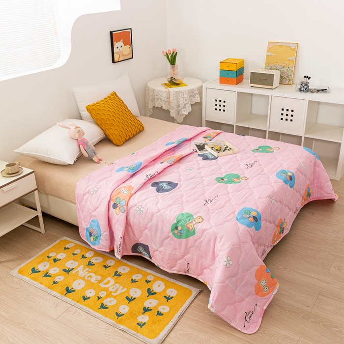 91家纺网 家纺一手货源 找家纺 爱派 2023新款磨毛超声波夏被夏凉被空调被被子被芯 甜心