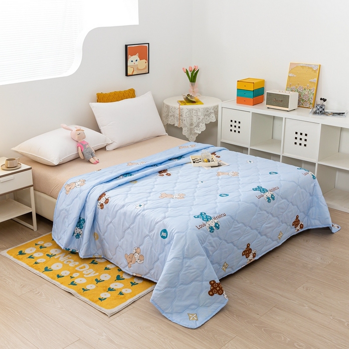 91家纺网 家纺一手货源 找家纺 爱派 2023新款磨毛超声波夏被夏凉被空调被被子被芯 萌萌熊