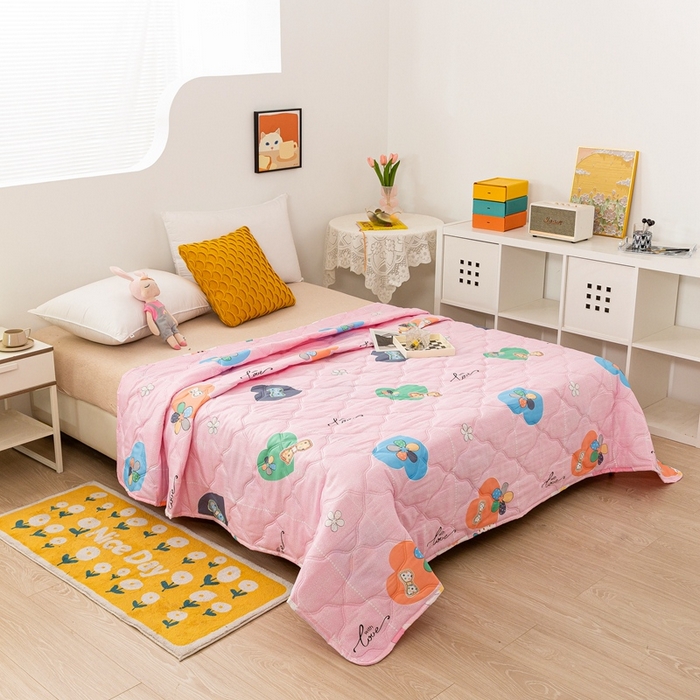 91家纺网 家纺一手货源 找家纺 爱派 2023新款磨毛超声波夏被夏凉被空调被被子被芯 甜心