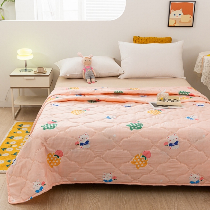 91家纺网 家纺一手货源 找家纺 爱派 2023新款磨毛超声波夏被夏凉被空调被被子被芯 萌萌兔