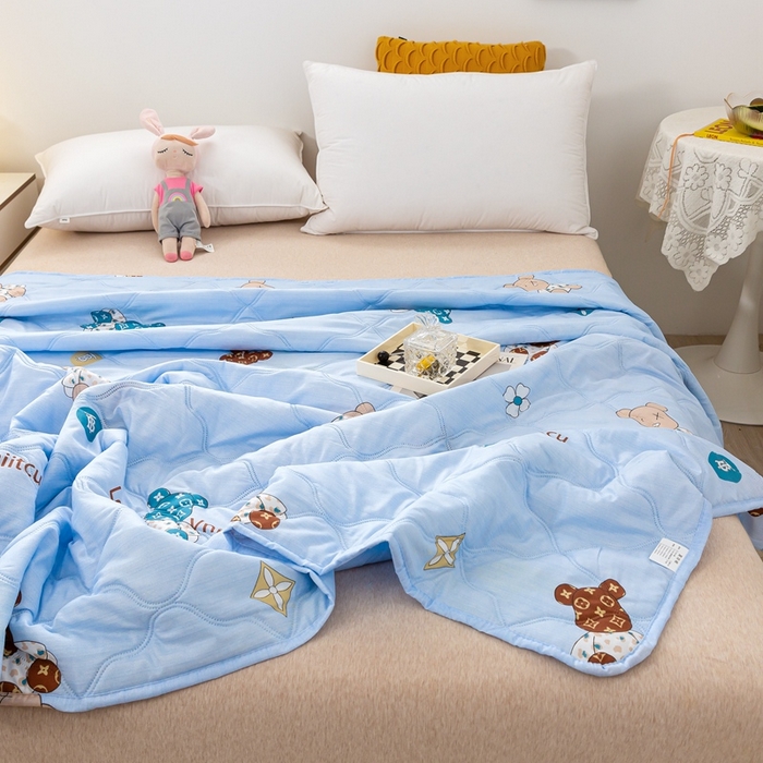 91家纺网 家纺一手货源 找家纺 爱派 2023新款磨毛超声波夏被夏凉被空调被被子被芯 萌萌熊