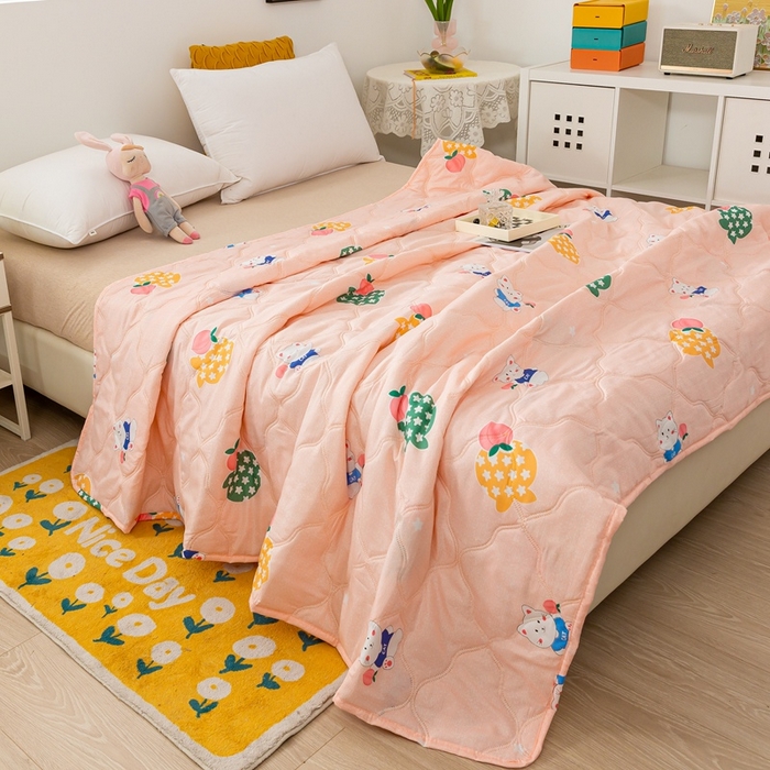 91家纺网 家纺一手货源 找家纺 爱派 2023新款磨毛超声波夏被夏凉被空调被被子被芯 萌萌兔