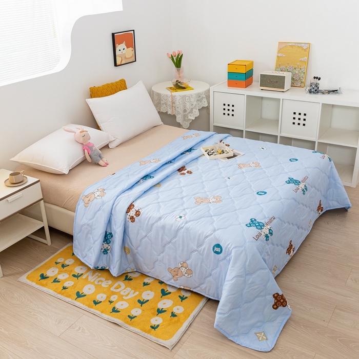 91家纺网 家纺一手货源 找家纺 爱派 2023新款磨毛超声波夏被夏凉被空调被被子被芯 萌萌熊