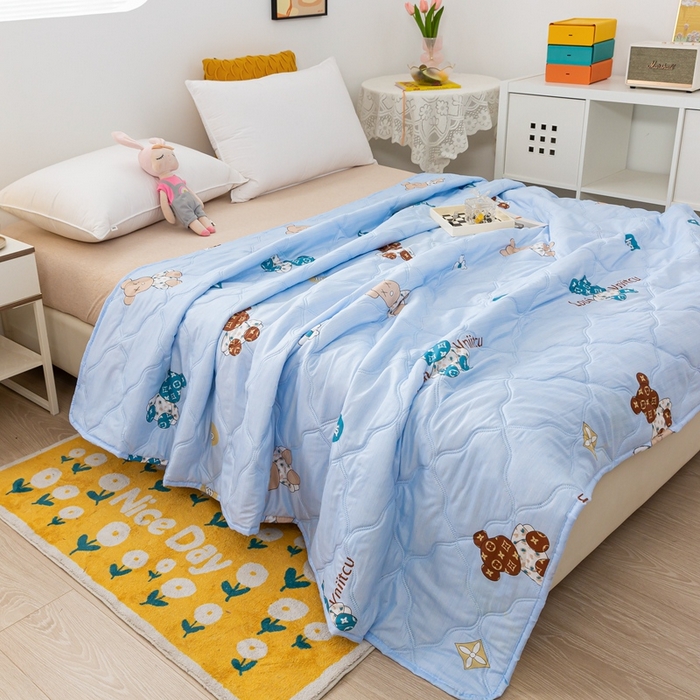 91家纺网 家纺一手货源 找家纺 爱派 2023新款磨毛超声波夏被夏凉被空调被被子被芯 萌萌熊