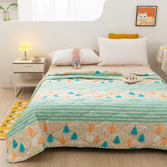 91家纺网 家纺一手货源 找家纺 爱派 2023新款磨毛超声波夏被夏凉被空调被被子被芯 雪松