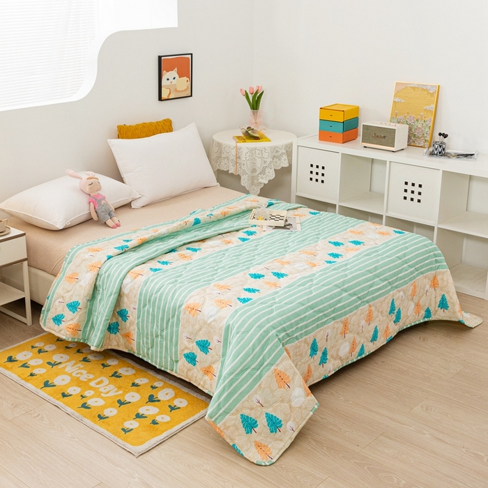 91家纺网 家纺一手货源 找家纺 爱派 2023新款磨毛超声波夏被夏凉被空调被被子被芯 雪松