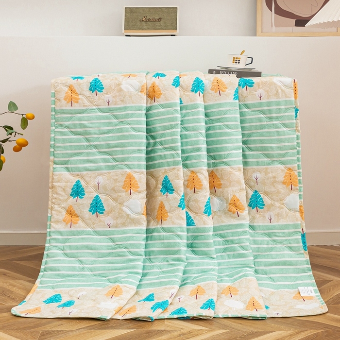 91家纺网 家纺一手货源 找家纺 爱派 2023新款磨毛超声波夏被夏凉被空调被被子被芯 雪松