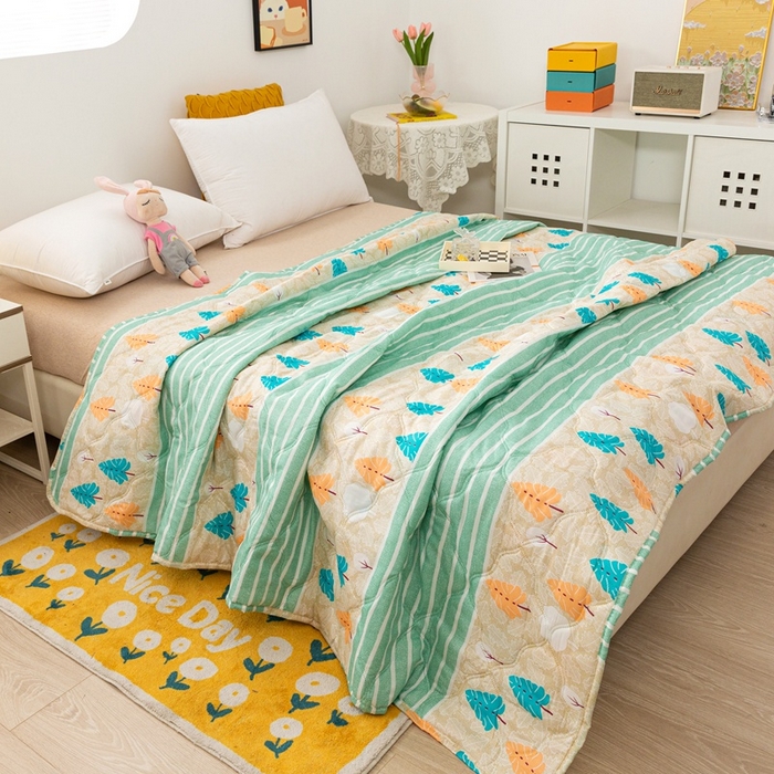 91家纺网 家纺一手货源 找家纺 爱派 2023新款磨毛超声波夏被夏凉被空调被被子被芯 雪松