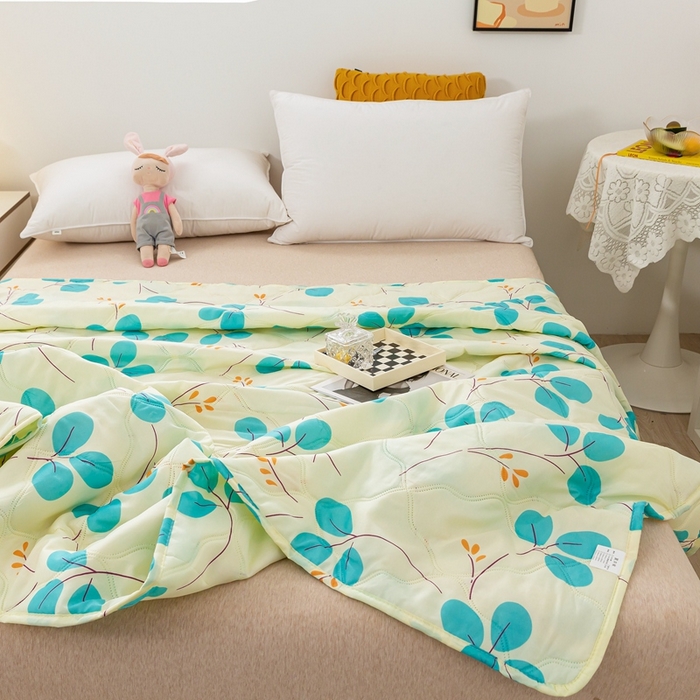 91家纺网 家纺一手货源 找家纺 爱派 2023新款磨毛超声波夏被夏凉被空调被被子被芯 叶叶情深