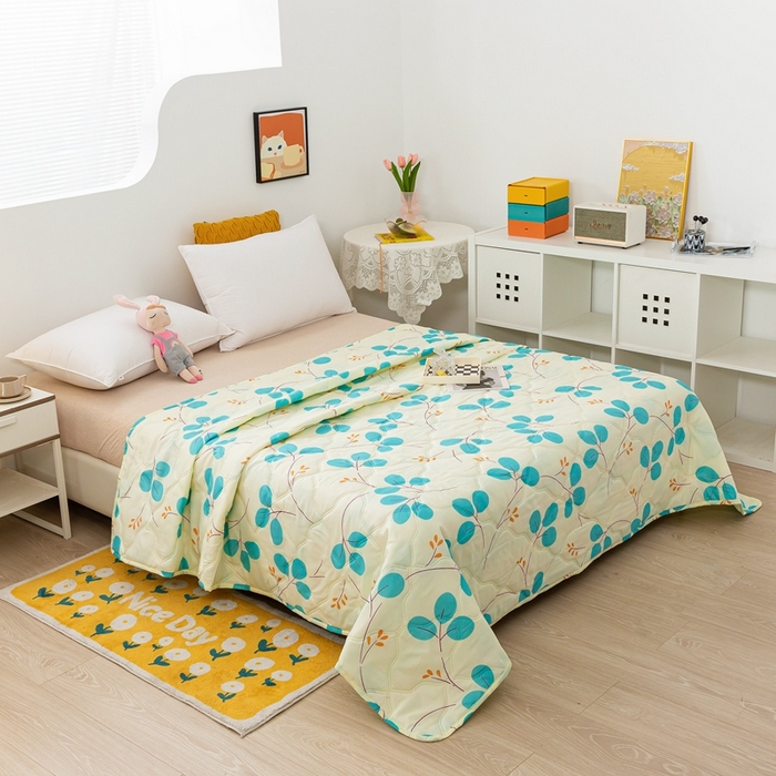 91家纺网 家纺一手货源 找家纺 爱派 2023新款磨毛超声波夏被夏凉被空调被被子被芯 叶叶情深