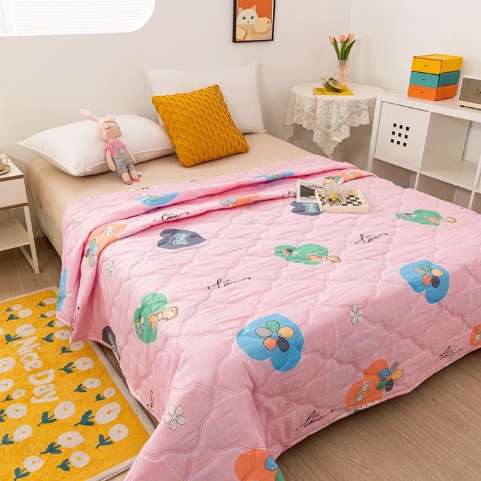 91家纺网 家纺一手货源 找家纺 爱派 2023新款磨毛超声波夏被夏凉被空调被被子被芯 甜心