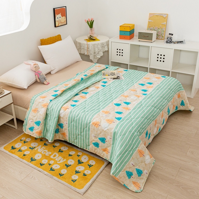 91家纺网 家纺一手货源 找家纺 爱派 2023新款磨毛超声波夏被夏凉被空调被被子被芯 雪松