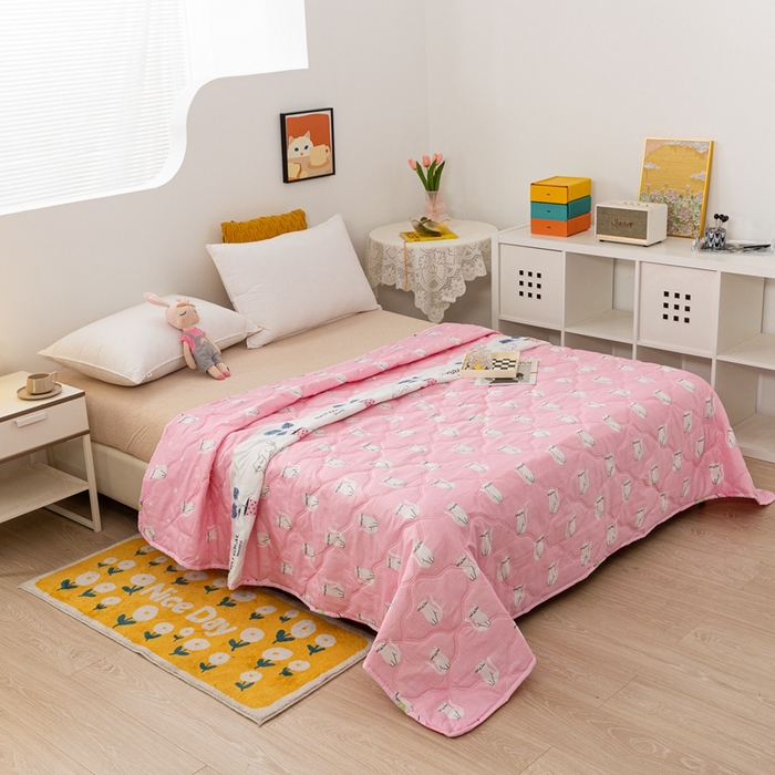 91家纺网 家纺一手货源 找家纺 爱派 2023新款磨毛超声波夏被夏凉被空调被被子被芯 招财猫