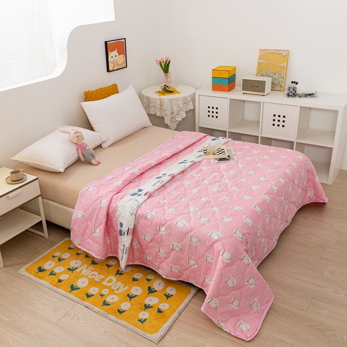 91家纺网 家纺一手货源 找家纺 爱派 2023新款磨毛超声波夏被夏凉被空调被被子被芯 招财猫