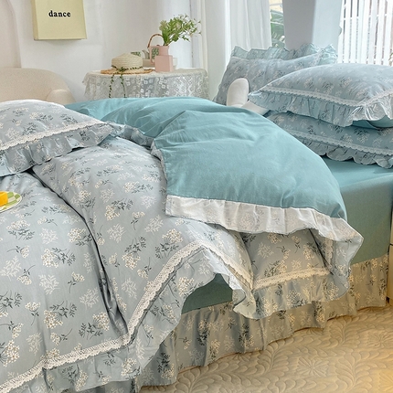 艾唯希 2024新款全棉法式花边四件套系列-第三批 妃子笑-兰