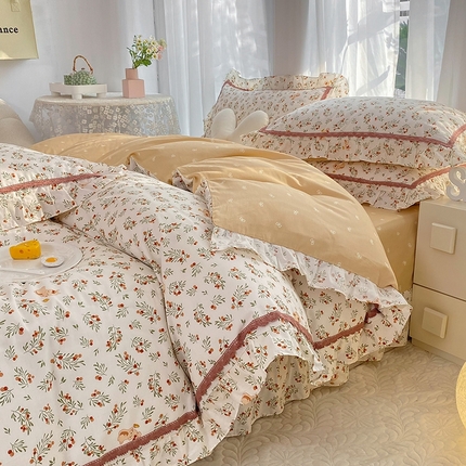 91家纺网 家纺一手货源 找家纺 （总）艾唯希 2024新款全棉法式花边四件套系列-第三批