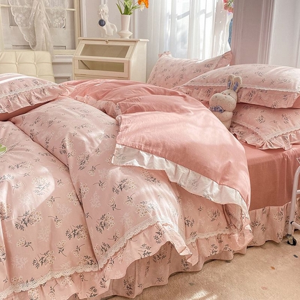 91家纺网 家纺一手货源 找家纺 （总）艾唯希 2024新款全棉法式花边四件套系列-第三批