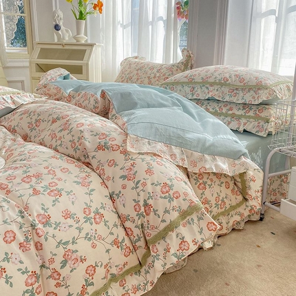 91家纺网 家纺一手货源 找家纺 （总）艾唯希 2024新款全棉法式花边四件套系列-第三批